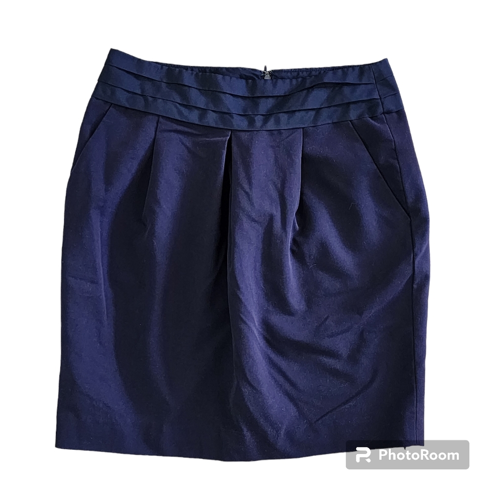 Gap Lined Pleated Skirt Size 4 Blue  Knee Length